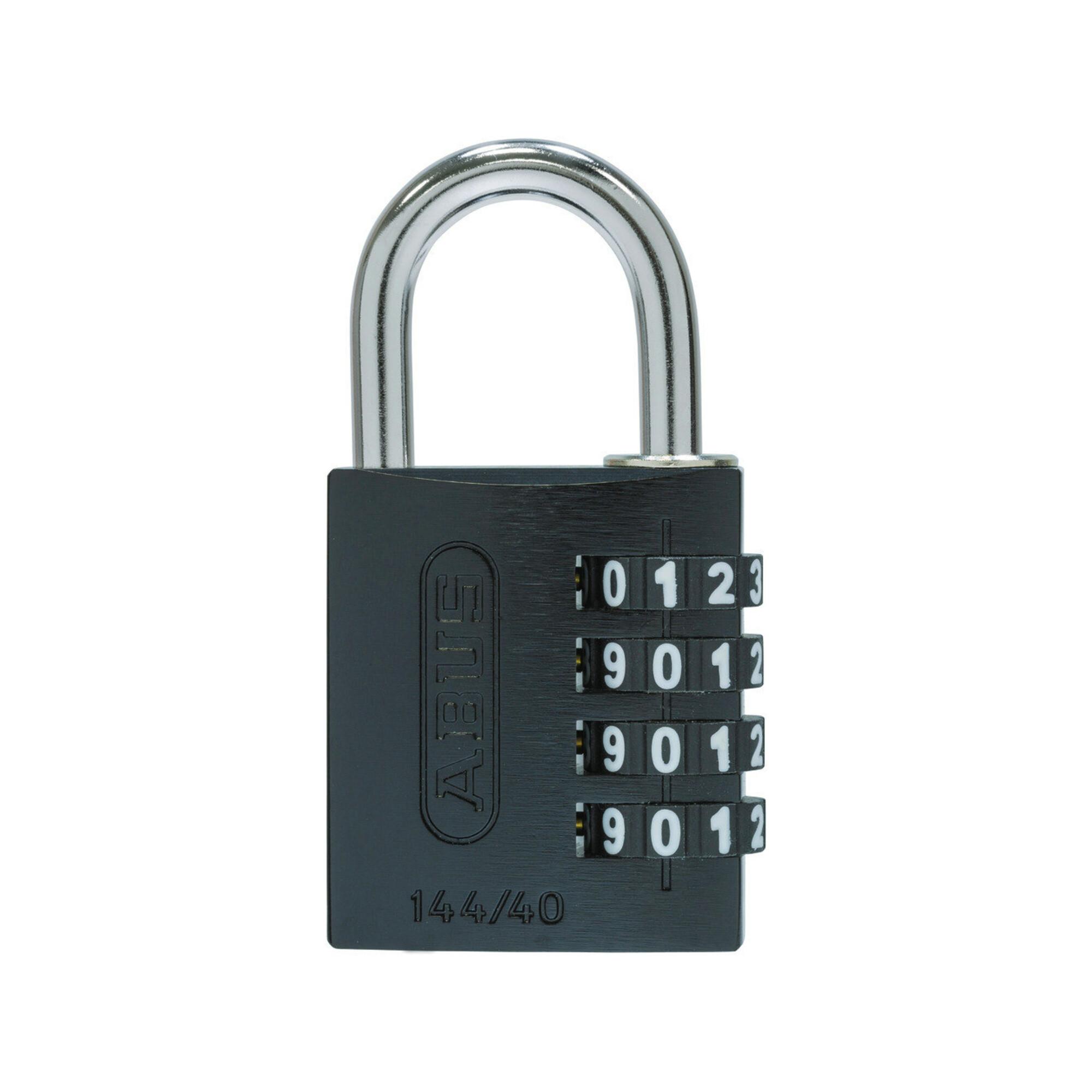 ABUS Zahlen-Vorhangschloss 144/40 Lock-Tag Aluminium, schwarz (82378)
