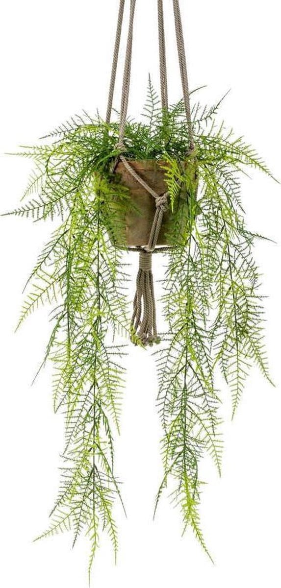 Asparagus Kunst Hangplant 80cm - Levensechte groene kunstplant voor binnen