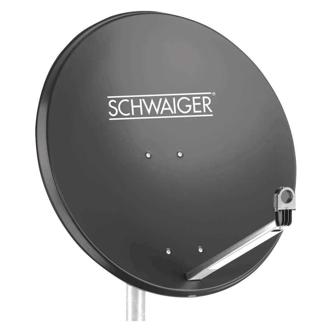 Schwaiger SAT Anlage 80 cm 1 Teilnehmer Single-LNB Anthrazit (DVB-S / -S2) (SPI9961SET1)
