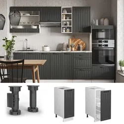Vicco Apothekerunterschrank Küchenschrank Küchenmöbel Fame-Line Weiß Dunkelgrau Landhaus 30 cm modern