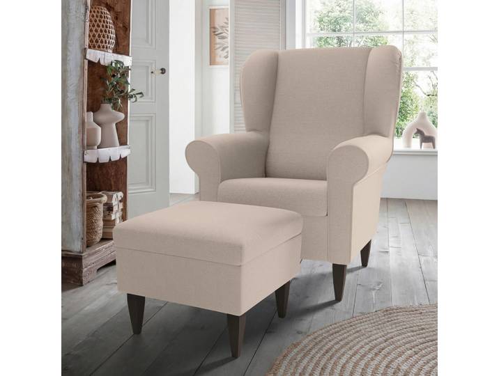 Livetastic Sesselset Asino, Beige, Holz, Wenge, Uni, 80x102x86 cm, Stoffauswahl, Wohnzimmer, Sessel, Sonstige Sessel