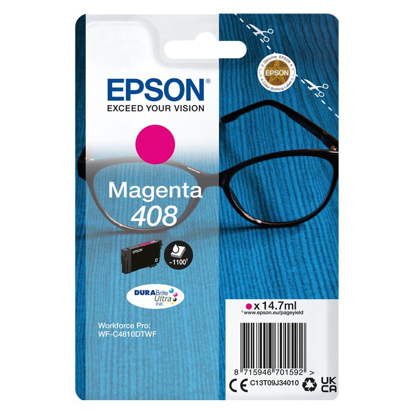 Epson Ink/Singlepack 408 DURABrite Ult (M) (C13T09J34010)