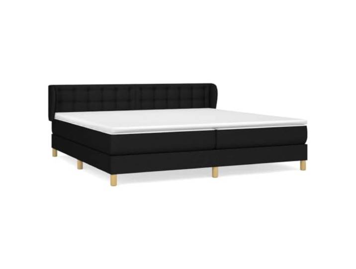 PUGYNBK Boxspringbett, 200 x 200 cm, Schwarz Verstellbares Kopfteil, Taschenfederkernmatratze, mittlere Härte, atmungsaktives Gewebe