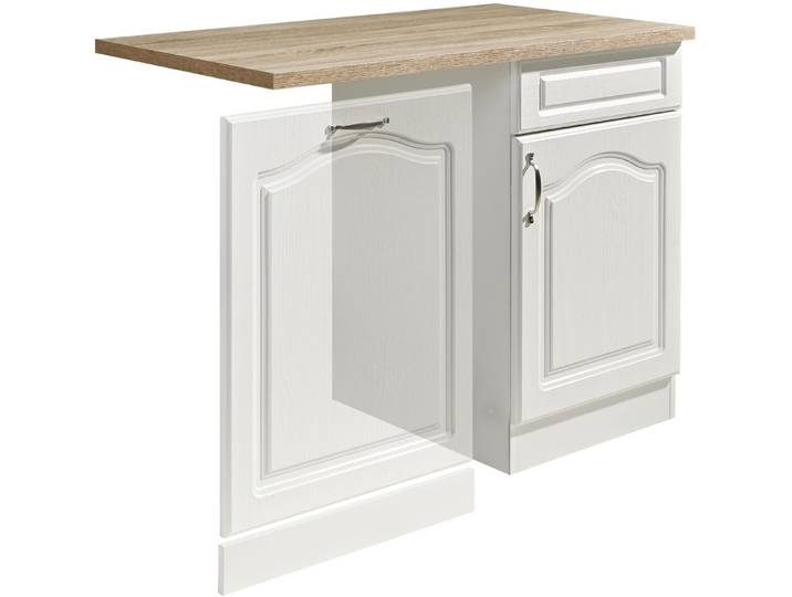 wiho Küchen Spülenschrank Linz 110 cm breit, Tür & Sockel für Geschirrspüler, in Landhaus-Optik