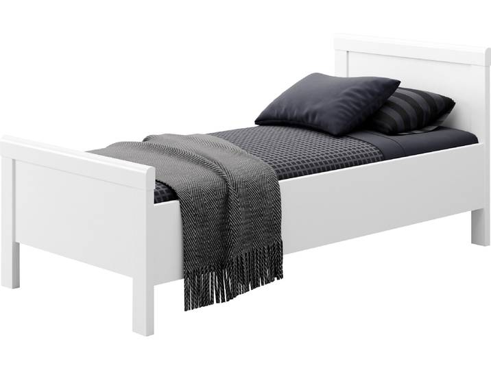 Einzelbett PRIESS Arnsberg Komfortbett mit flexibel höhenverstellbarer Liegefläche , weiss (lichtweiß), B:108cm L:208cm, Betten, Einzelbett, Made in Germany mit Blauem Engel und Goldenem M ausgezeichnet