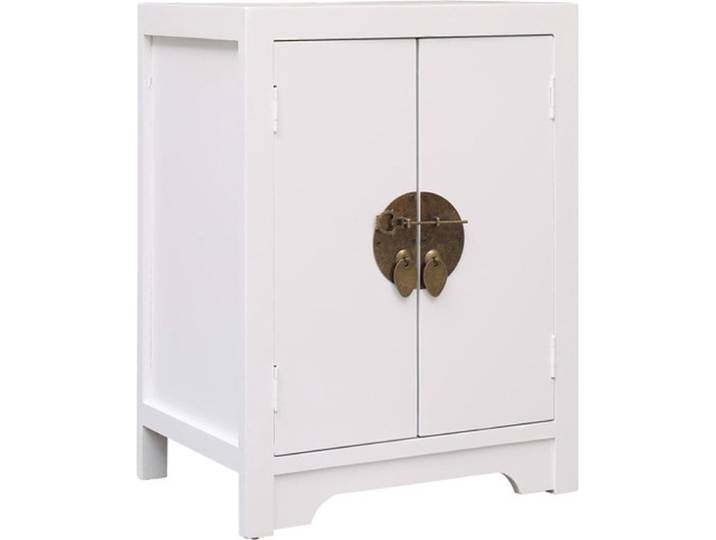 vidaXL - Nachtkastje - 38x28x52 - cm - paulowniahout - wit