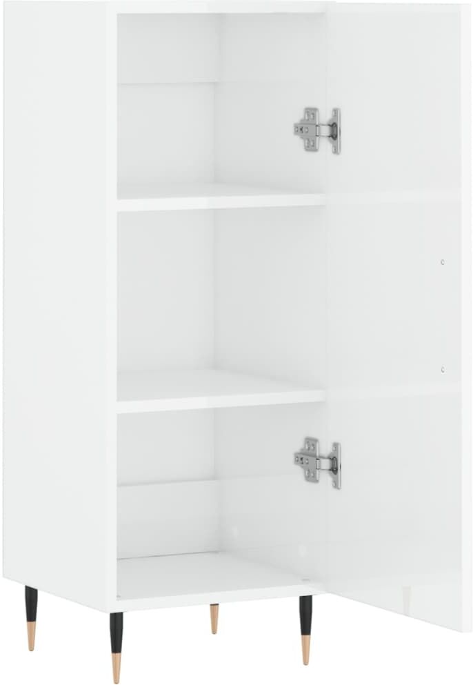 vidaXL Buffet Blanc brillant 34,5x34x90 cm Bois d'ingénierie