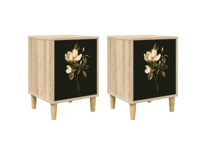 KDVXBCQJH Nachttisch BREMEN 2er Set Sonoma-Eiche 36x33x50 cm Modernes Nachttisch 2er Set fürs Schlafzimmer mit geräumigen Fächern, erhöhten Füßen und stabiler Holzwerkstoff-Platte.