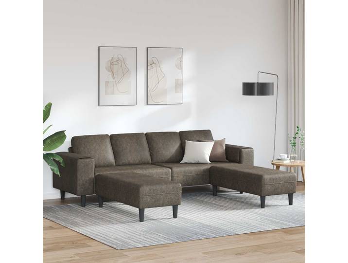 vidaXL Wohnzimmer Couch 3 stk. Dunkelgrau