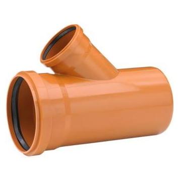 Uponor PVC-grenrør 45°, 200/110mm - glat kloak (1050572)