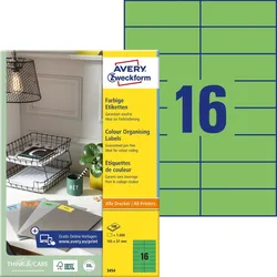 Avery Zweckform Universal-Etiketten 105x37mm grün 100 Blatt/1600 Etiketten