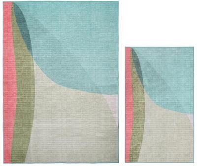 "My Magic Carpet Washable Rug 2 Piece Set - Cove Green (3"" x 5"" & 5"" x 7"") - 3' x 5'"