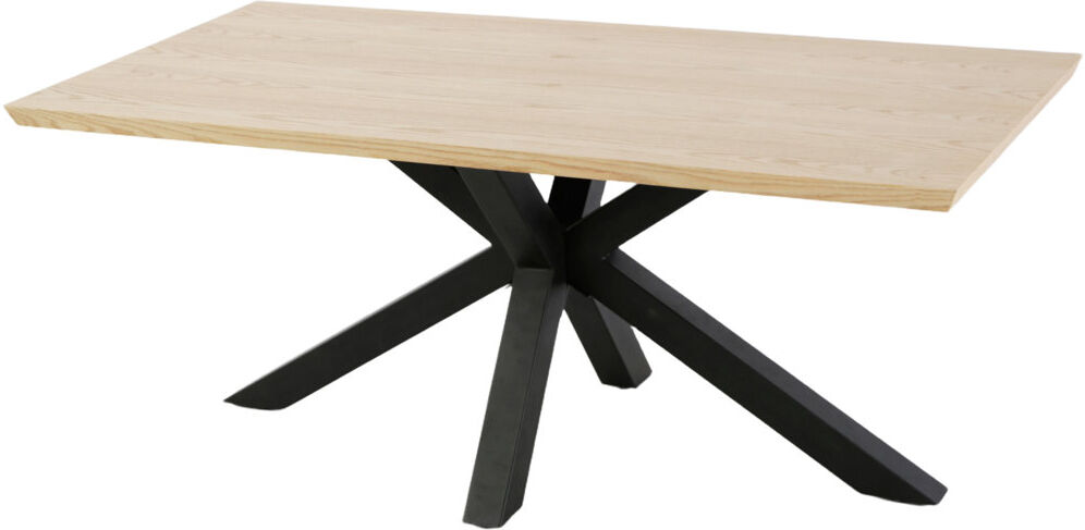 Fjørde & Co Metal Base Dining Table Natural Wood