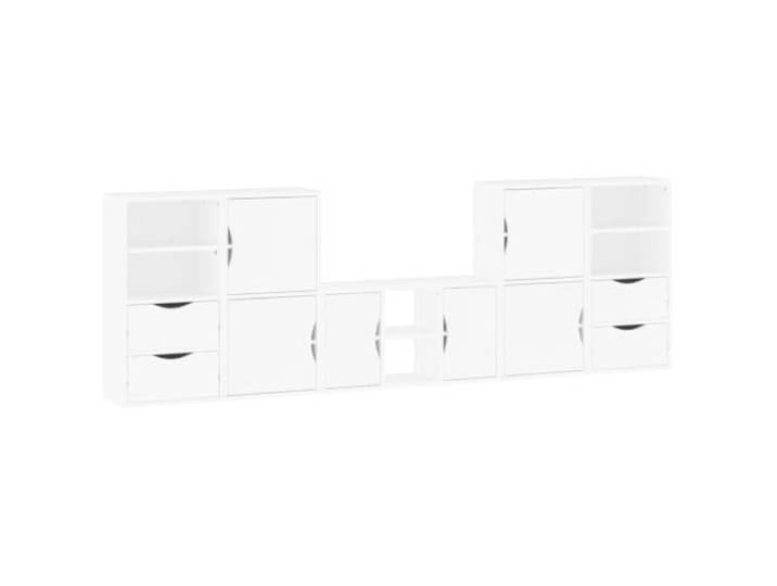 Helloshop26 TV-Möbel modular, mit großem Stauraum, 79 x 40 x 24 cm, aus massivem Kiefernholz, weiß, 02_0055983