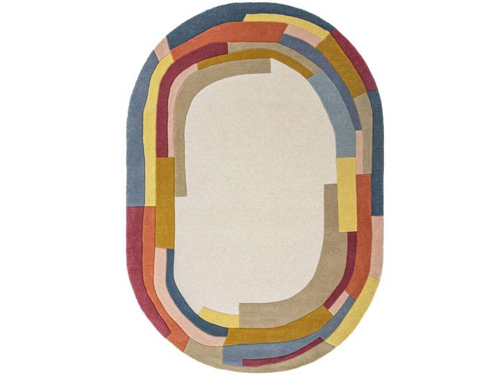 Tapis ovale en laine multicolore 160x230cm
