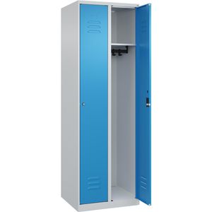 CP-Möbel Spind Classic PLUS, lichtblau, 2 Abteile, mit Zylinderschloss, 60 x 185 cm