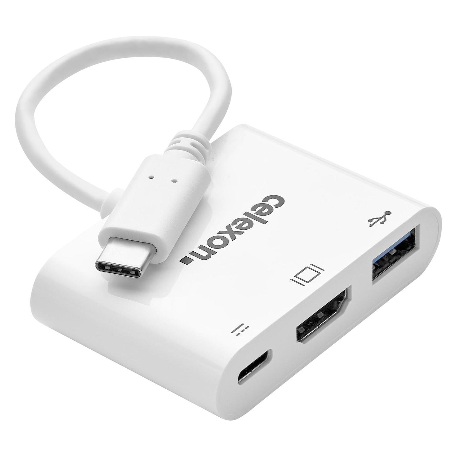 Celexon USB-C auf HDMI - USB-A - USB-C M/F Multiport Adapter, weiss (USB-C, 3 Ports) (56258832)