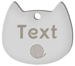 Uplifted Finds Custom Laser Engraved Stainless Steel Cat Face ID Tag silver 390 s