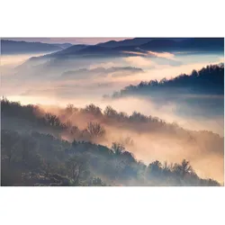FOTOTAPETE Nebel bei Sonnenuntergang 432/290 cm