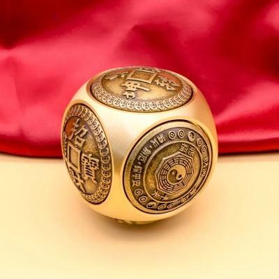 Useful Little Things Rotating Six Faced Chinese Lucky Coin Spinner Fidget Toy Stress Relief Sensory Focus Tool Gift good Fortune