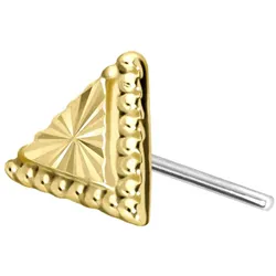 14 Karat Gold Aufsatz mit Titan Push Pin DREIECK