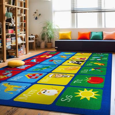 World Rug Gallery Kids Alphabet Educational Learning Non Slip Area Rug