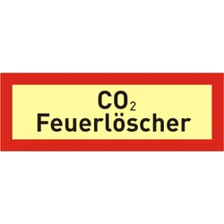 Brandschutzschild ( Zusatz ) mit Text CO2 - Feuerlöscher