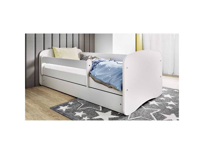 Kinderbett Basic 80 x 160cm mit Lattenrost & Matratze Weiß/Weiß