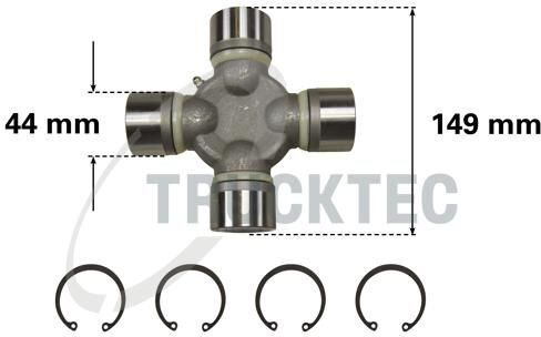 Trucktec Automotive Gelenk, Längswelle 0440001 44mm