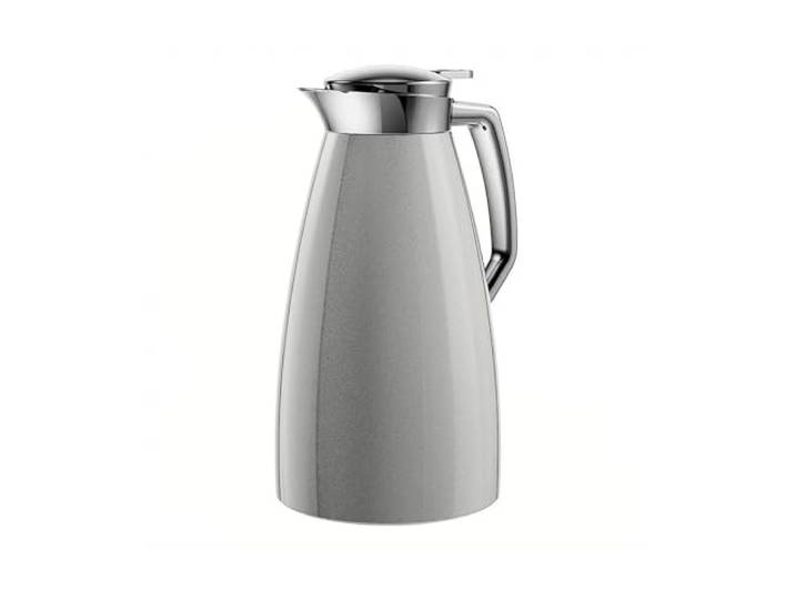 Emsa F4140100 Plaza Isolierkanne 1 Liter Aroma Diamond Quick-Tip-Verschluss silber, XL