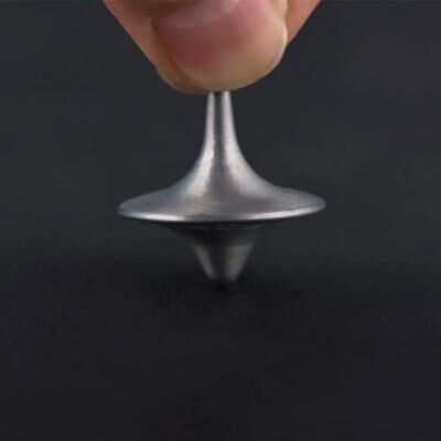 Uplift Picks Silver Precision Metal Spinning Top Movie Totem Style Desk Toy silver No Hole