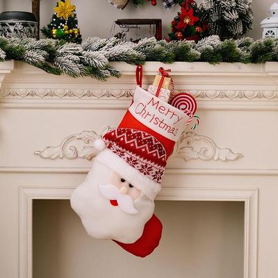 Inspired Deals 3D Knitted Christmas Stocking Gift Bag For Kids, Cartoon Holiday Decoration Sock old Man
