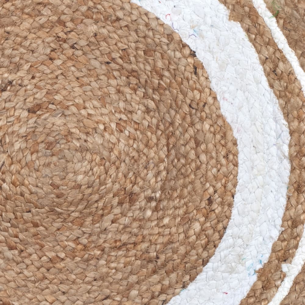 Signes Grimalt Tapis rond en jute et coton Beige 90x1x90cm