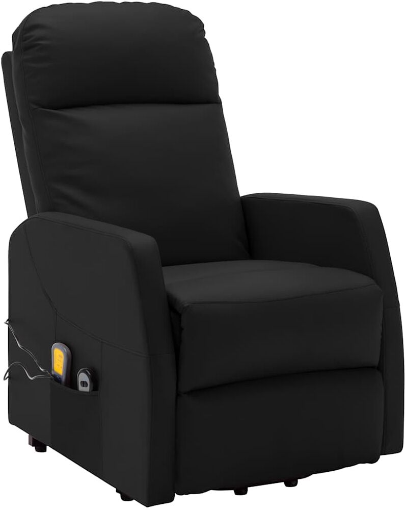 vidaXL Fauteuil de massage Noir Similicuir