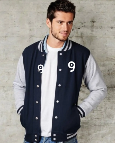 Varsity Jacket Unisex 80% Cotone Bottoni a Contrasto Personalizzate o neutre Fdm
