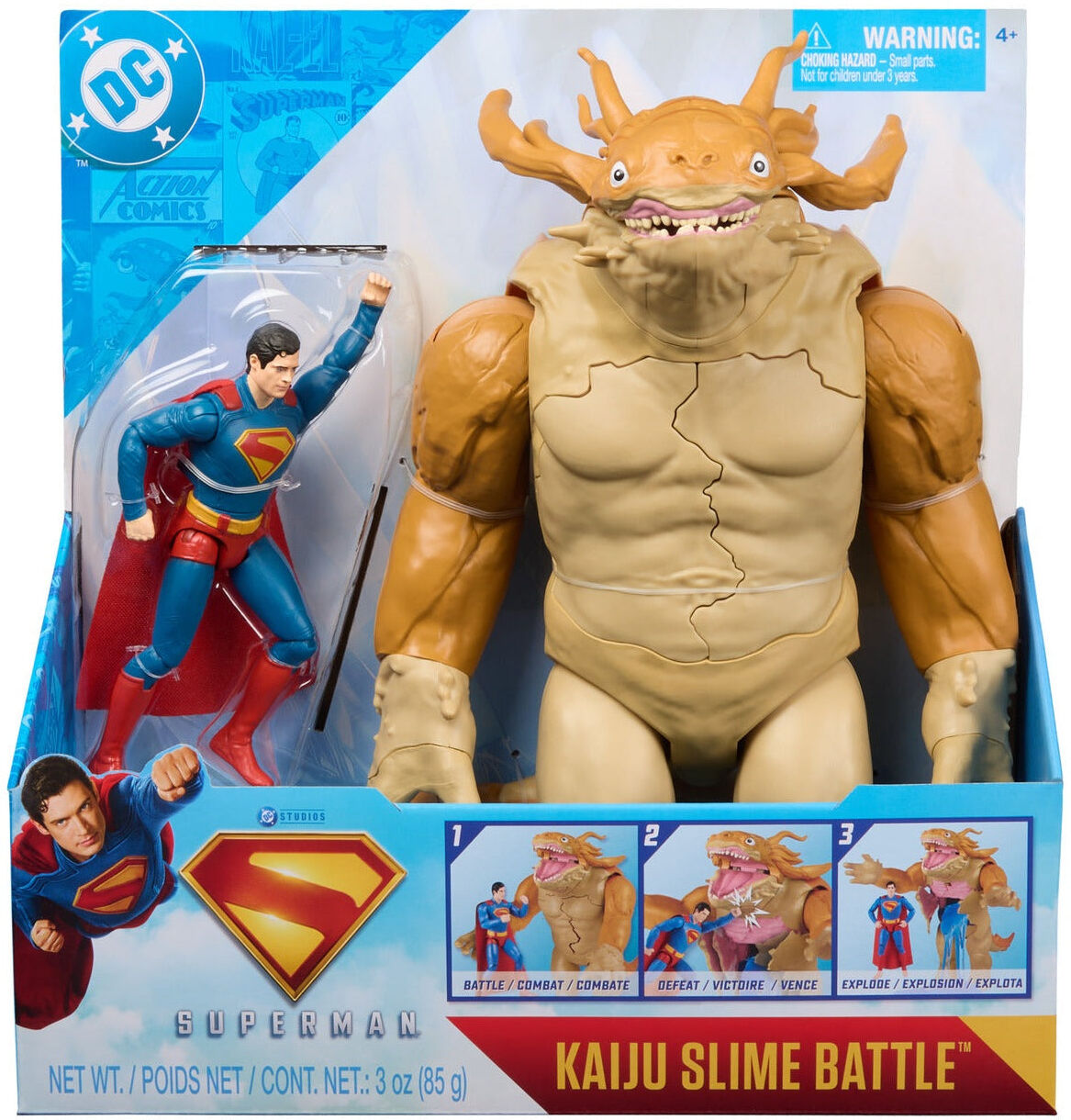 DC Comics Superman vs Kaiju Slime Battle Pack by Spin Master - 15cm Superman Action Figure & 30cm Kaiju Monster - Blue - For Kids