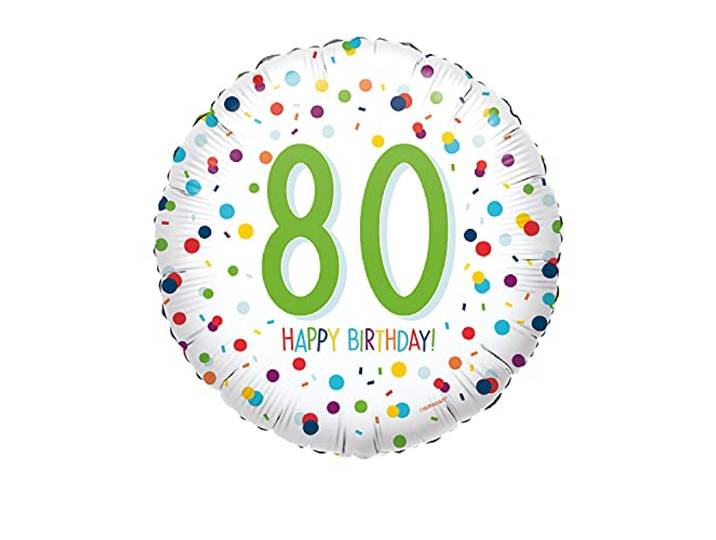 EU Confetti Bday 80 - Standard Circle