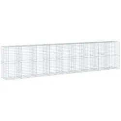 vidaXL Gabione mit Deckel 900x100x200 cm Verzinktes Eisen