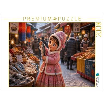 CALVENDO Puzzle Am Markt in Seoul | 2000 Teile Lege-Größe 90x67cm Foto-Puzzle für glückliche Stunden