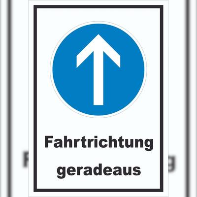 HB-Druck Schild Fahrtrichtung geradeaus A3 (297x420mm)
