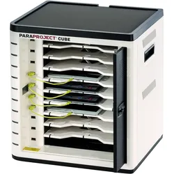 Parat Paraproject CUBE U10 für 10 iPads Charge&Sync EU-Version inkl. USB Lightning-Kabel, Notebookwagen, Schwarz, Weiss