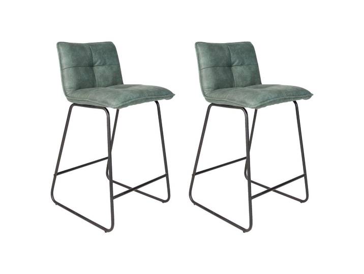 Mid.you Barhocker-Set, Grün, Metall, Vintage, U-Form, 44x87x50 cm, Esszimmer, Barmöbel, Barhocker