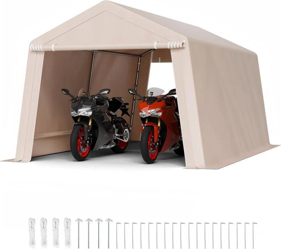 Carport Gerätehaus Garagenzelt - Folienzelt 305x457x243cm - Gartenschuppen für Aufbewahrung und Schutz