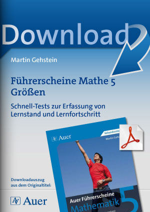 Auer Verlag Führerscheine Mathe 5 Größen