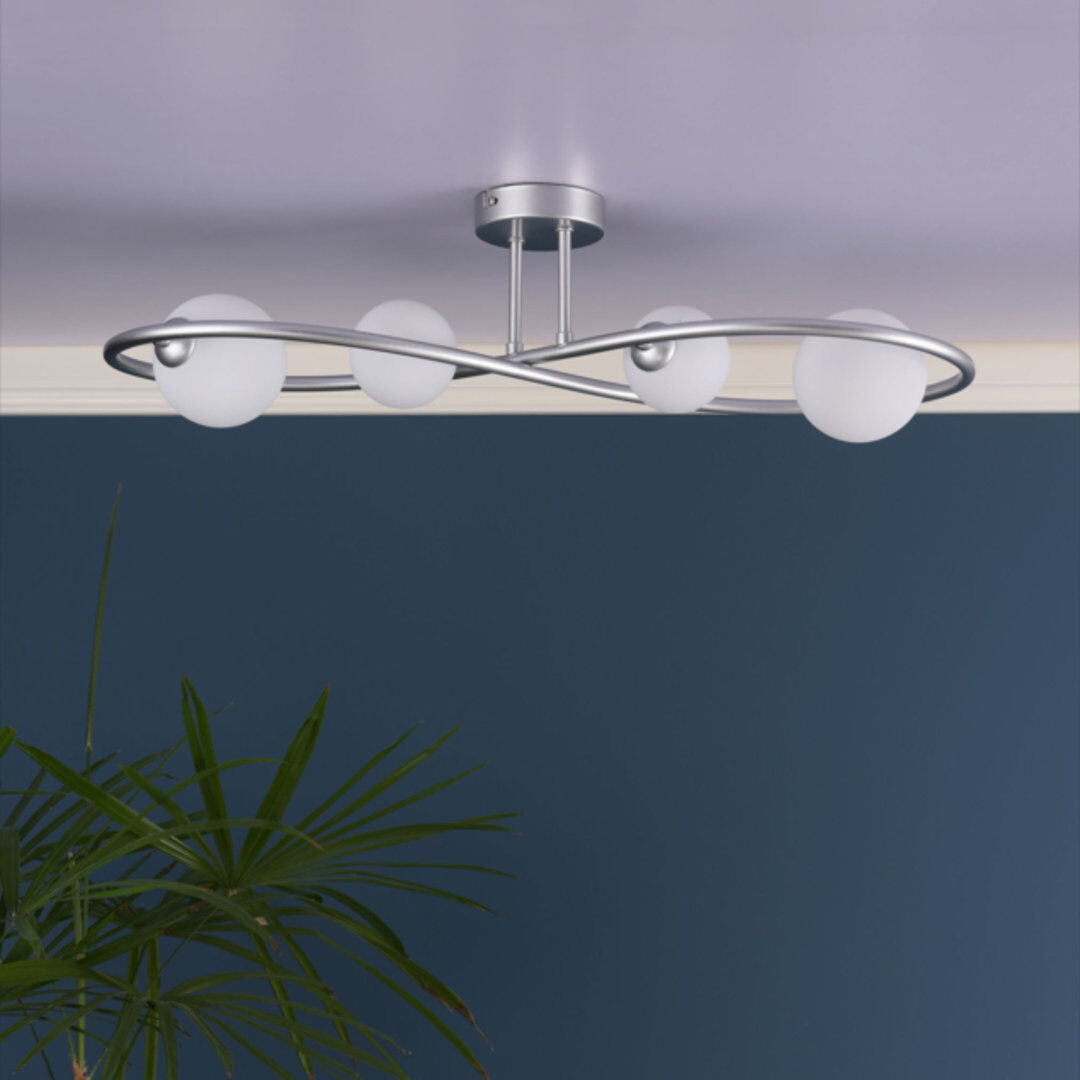 Pagazzi Lighting Glass Semi Flush Mount Silver/White