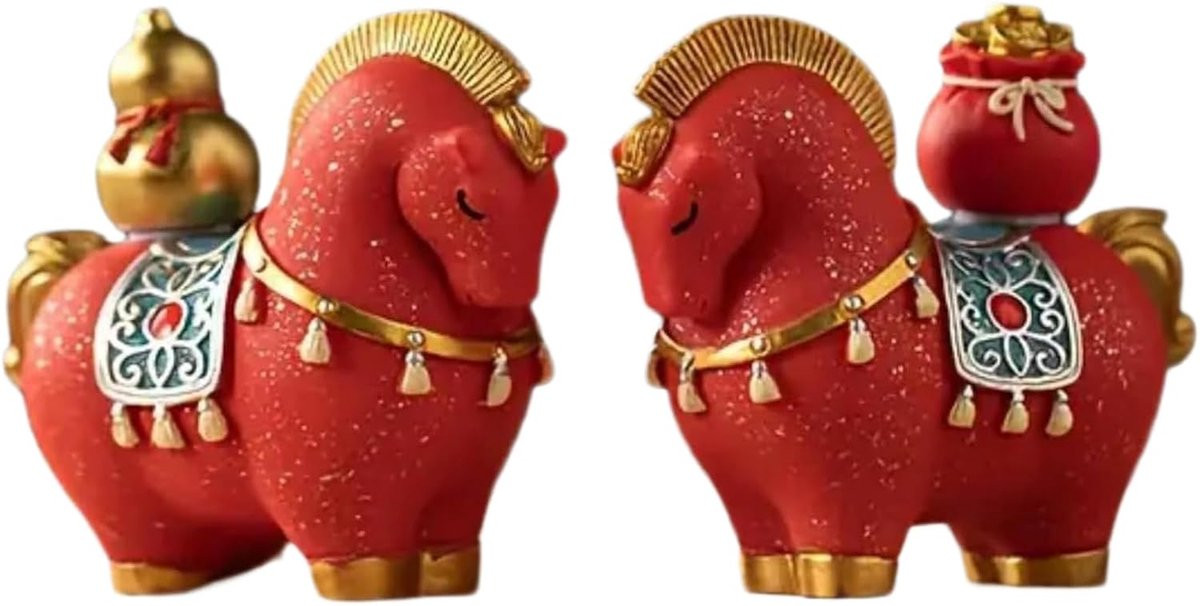Bruin Paard Ornament - Hars Standbeeld voor Huisdecoratie - Hoogte: 12 cm