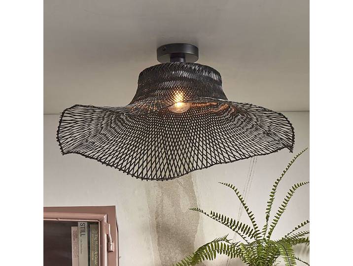 Plafonnier Ibiza - Type B Ø 65cm Noir/Noir Bambou E27