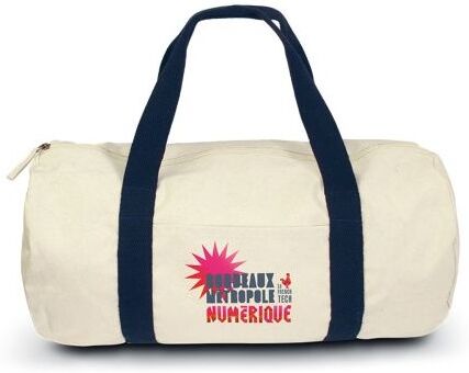 Mug sac de sport publicitaire coton bleu