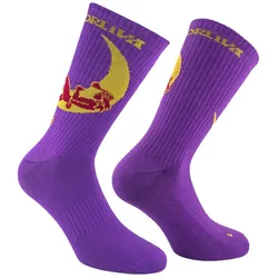 La Sportiva, Unisex, Sportsocken, Climbing on the Moon Socks - Unisex Klettersocken (XL), Mehrfarbig, Violett, Gelb