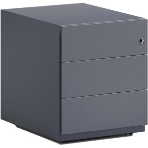 Bisley Rollcontainer Note, aus Metall, anthrazit, mit 3 Schubladen, abschließbar